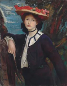 Umbrella Prints: Portrait of a lady holding a parasol, 1904. Creator: Watson, George Spencer (1869-1934)