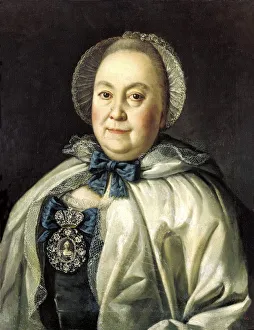 Portrait of the Lady-in-waiting Countess Maria A. Rumyantseva, (1698-1788), 1764. Artist: Aleksei Petrovich Antropov Portrait of the Lady-in-waiting Countess Maria A. Rumyantseva, (1698-1788), 1764. Artist: Aleksei Petrovich Antropov