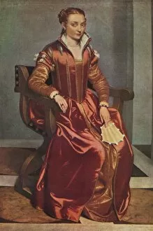Portrait of a Lady ('La Dama in Rosso'), c1556-60. Artist: Giovanni Battista Moroni