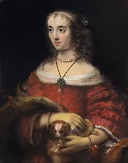 Art Gallery Of Ontario Gallery: Portrait of a Lady with a Lap Dog, ca 1665. Artist: Rembrandt van Rhijn (1606-1669)