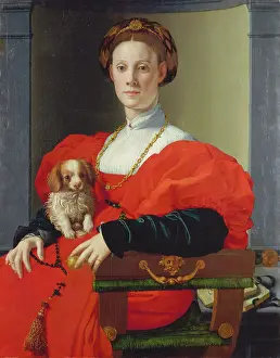 Chain Prints: Portrait of a Lady in Red (Francesca Salviati?), c1533. Creator: Agnolo Bronzino