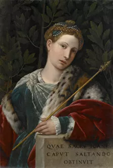Brescia Collection: Portrait of a Lady as Salome, ca 1537