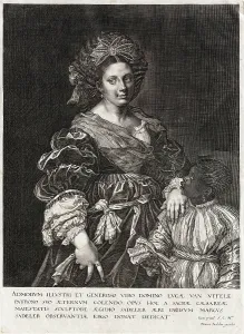 Graphics Prints: Portrait of Laura Dianti with a young servant