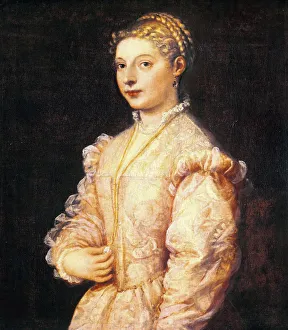 Titian 1488 1576 Prints: Portrait of Lavinia Vecellio, ca 1545. Creator: Titian (1488-1576)