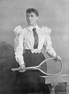 Sportswoman Prints: Portrait of the lawn tennis player Miss C Cooper, 1896. Creator: RE Ruddock