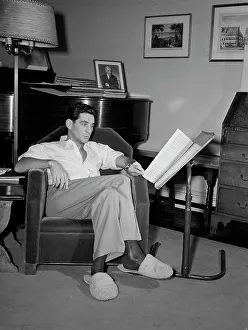 Slippers Prints: Portrait of Leonard Bernstein in his apartment