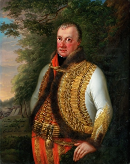 Fur Trim Prints: Portrait of Leopold Palfy in a Landscape, 1800-1830. Creator: Unknown