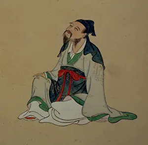 Contemplation Prints: Portrait of Li Bai, c19th century. Creator: Unknown
