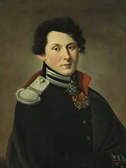 Black Hair Prints: Portrait of Lieutenant V.A. Bibikov of the Corps of Engineers, 1814. Creator: Unknown