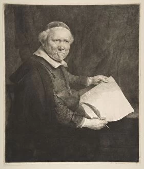 Rijn Collection: Portrait of Lieven Willemsz van Coppenol, Writing Master (the larger plate), 1658