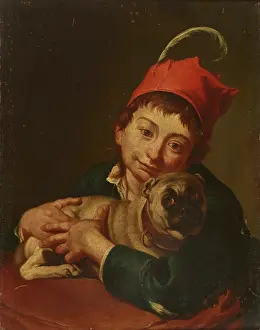 Ownership Prints: Portrait of a Little Boy with a Dog, c1750. Creator: Unknown