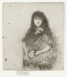 Roussel Theodore Prints: Portrait of a Little Spanish Girl, 1887. Creator: Theodore Roussel