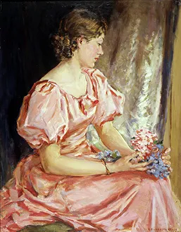 Disappointed Prints: Portrait of Lorna, the girl in pink, 1938. Creator: Annie Elizabeth Kelly
