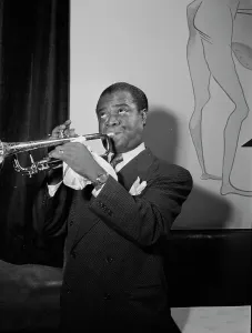 Satchmo Prints: Portrait of Louis Armstrong, 1938. Creator: William Paul Gottlieb