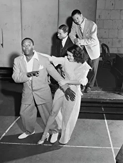 Portrait of Louis Jordan, Paramount Theater(?), New York, N.Y. ca. July 1946. Creator: William Paul Gottlieb