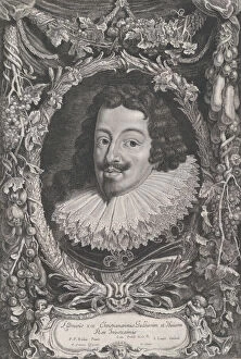Engraving And Etching Gallery: Portrait of Louis XIII, King of France, ca. 1650. Creators: Jacob Louys, Pieter Soutman