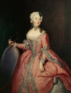Portrait of Louisa Ulrika of Prussia (1720-1782) with a mask in her hand, ca 1744