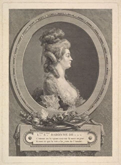 Portrait of Louise Émilie Baronne de ***, 1779. Creator: Augustin de Saint-Aubin