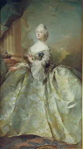 Louise Princess Prints: Portrait of Louise, first queen of Frederik V, 1751. Creator: Carl Gustaf Pilo