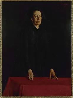Anarchy Prints: Portrait of Louise Michel (1830-1905), at the podium, 1882. Creator: Louis Tinayre