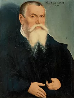 Tempera And Oil On Wood Collection: Portrait of Lucas Cranach the Elder, 1550