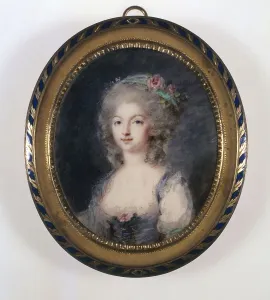 Ivoirerie Prints: Portrait of Lucie Hall, c1788. Creator: Peter Adolf Hall