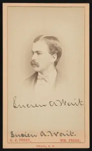 Frear Purdy Prints: Portrait of Lucien Augustus Wait (1846-1913), 1870s. Creator: Purdy & Frear
