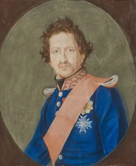 Pastel On Parchment Prints: Portrait of Ludwig I of Bavaria (1786-1868), after 1825. Creator: Anonymous