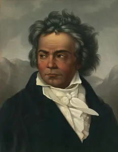 Portrait of Ludwig van Beethoven (1770-1827), c. 1861. Creator: Schimon, Ferdinand (1797-1852)