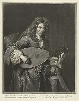 Play Music Prints: Portrait of the Lutenist and Composer Charles Mouton (c)