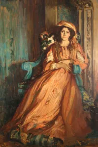 Portrait of Mabel Dodge Luhan (1879-1962) at the Villa Curonia near Florence, 1911