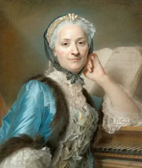 Elegant Collection: Portrait of Madame Anne-Jeanne Cassanea de Mondonville, nee Boucon (1708-1780), c. 1752