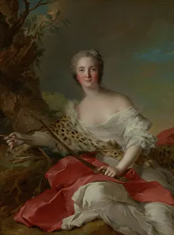 Nattier Jean Marc Prints: Portrait of Madame Bonnier de la Mosson as Diana (Constance-Gabrielle-Magdeleine du)