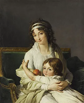 Mus E Du Louvre Prints: Portrait of Madame Boyer-Fonfrede with son