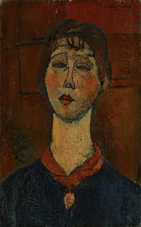 Modigliani Prints: Portrait of Madame Dorival, c. 1916. Creator: Modigliani, Amedeo (1884-1920)