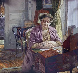 Sleepy Prints: Portrait of Madame Frantz Jourdain, 1914. Creator: Edouard Vuillard
