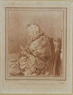 Mus And Xe9 Prints: Portrait of Madame Geoffrin (1699-1777), 1770. Creator: Demarteau, Gilles (1722-1776)