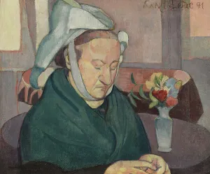 Knitting Prints: Portrait De Madame Lemasson, 1891. Creator: Emile Bernard