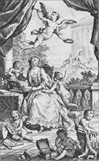 Charles Nicolas Cochin Ii Collection: Portrait of Madame de Pompadour, ca. 1745. Creator: Charles Nicolas Cochin