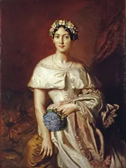 Quimper Prints: Portrait of Mademoiselle de Cabarrus, 1848. Creator: Chasseriau, Theodore (1819-1856)