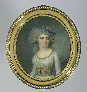 Ivoirerie Prints: Portrait of Mademoiselle Raucourt, 1790. Creator: Jean Baptiste Jacques Augustin