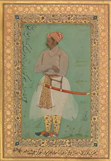 Rajah Prints: Portrait of Maharaja Bhim Kanwar, Folio from the Shah Jahan Album, verso: ca. 1615-29