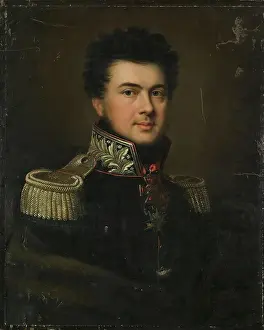 Commander Prints: Portrait of Major General I.I. Sabir, 1814. Creator: Janos Rombauer