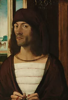 Oil On Linden Gallery: Portrait of a Man, 1491. Creator: German (Nuremberg) Painter (late 15th century)