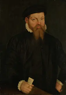 Black Background Prints: Portrait of a Man, 1566. Creator: Unknown