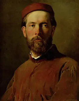Leopold Prints: Portrait of a Man, 1855. Creator: Leopold Horovitz