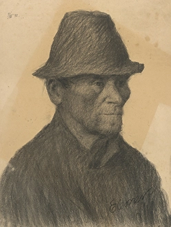 Elemr Halsz Hradil Prints: Portrait of a man, 1898. Creator: Elemir Halasz-Hradil
