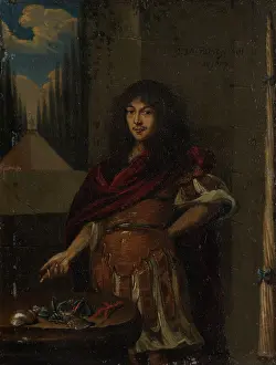 Shell Prints: Portrait of a Man in Antique Style Armour, 1675. Creator: Johann Valentin Grambs