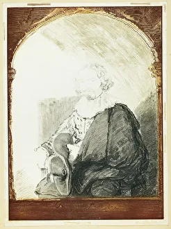 Portrait of a Man in an Arm Chair... published 1821. Creator: Christian Josi