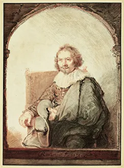 Christian Josi Prints: Portrait of a Man in an Arm Chair... published 1821. Creator: Christian Josi